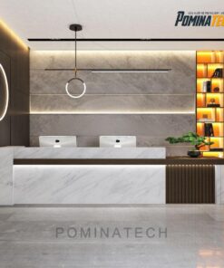 Quầy Lễ Tân Sang Trọng Với Đèn LED Tạo Nét Độc Đáo Cho Không Gian