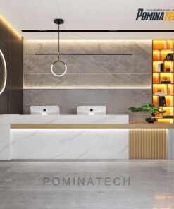 Quầy Lễ Tân Sang Trọng Với Đèn LED Tạo Nét Độc Đáo Cho Không Gian