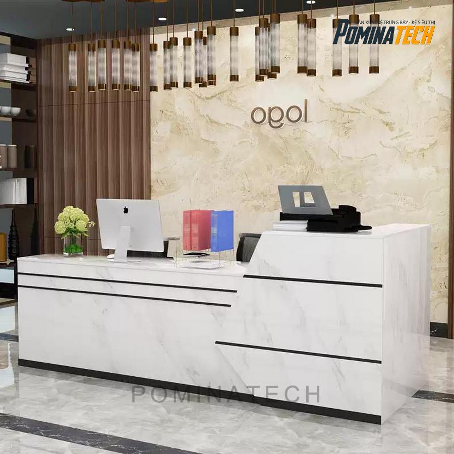 quay le tan sang trong Quầy Lễ Tân Sang Trọng, Phù Hợp Với Mọi Phong Cách Văn Phòng