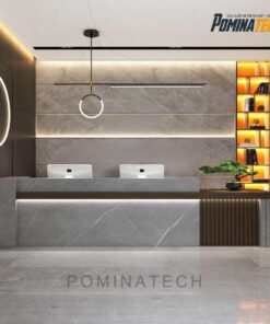 Quầy Lễ Tân Sang Trọng Với Đèn LED Tạo Nét Độc Đáo Cho Không Gian