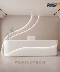 Quầy Lễ Tân Tối Giản, Sang Trọng Với Đường Cong Tinh Tế Cho Văn Phòng