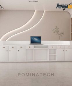 Quầy Lễ Tân Tối Giản, Sang Trọng Với Đường Cong Tinh Tế Cho Văn Phòng