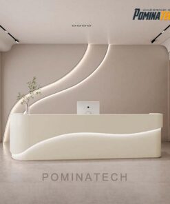 Quầy Lễ Tân Tối Giản, Sang Trọng Với Đường Cong Tinh Tế Cho Văn Phòng