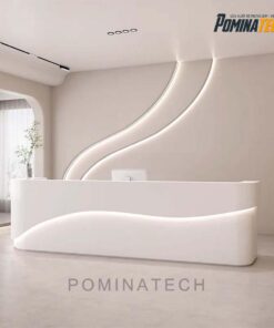 Quầy Lễ Tân Tối Giản, Sang Trọng Với Đường Cong Tinh Tế Cho Văn Phòng