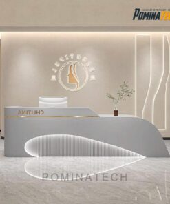 Quầy Lễ Tân Tối Giản Với Đèn LED Thẩm Mỹ, Phù Hợp Cho Spa, Clinic