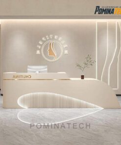 Quầy Lễ Tân Tối Giản Với Đèn LED Thẩm Mỹ, Phù Hợp Cho Spa, Clinic