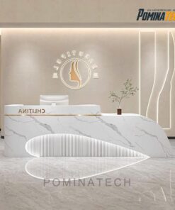 Quầy Lễ Tân Tối Giản Với Đèn LED Thẩm Mỹ, Phù Hợp Cho Spa, Clinic