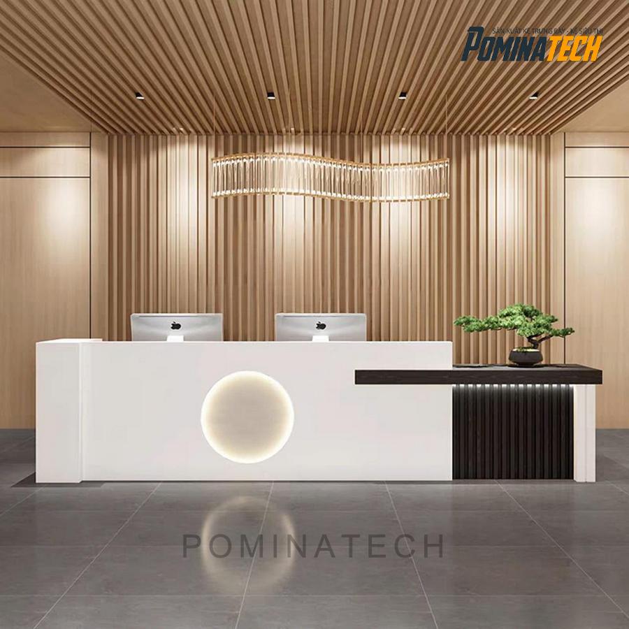 quay le tan van phong go mdf sang trong hien dai Quầy Lễ Tân Văn Phòng Gỗ MDF Sang Trọng, Hiện Đại – Thiết Kế Tinh Tế, Độ Bền Cao