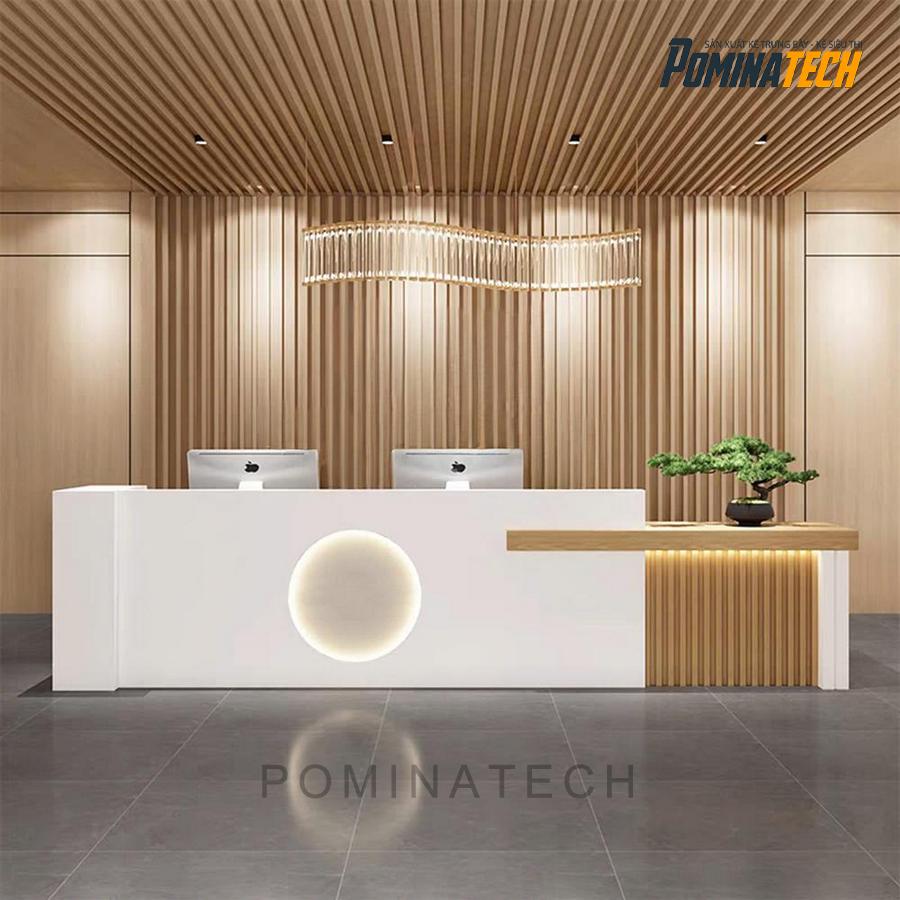 quay le tan van phong go mdf sang trong hien dai Quầy Lễ Tân Văn Phòng Gỗ MDF Sang Trọng, Hiện Đại – Thiết Kế Tinh Tế, Độ Bền Cao