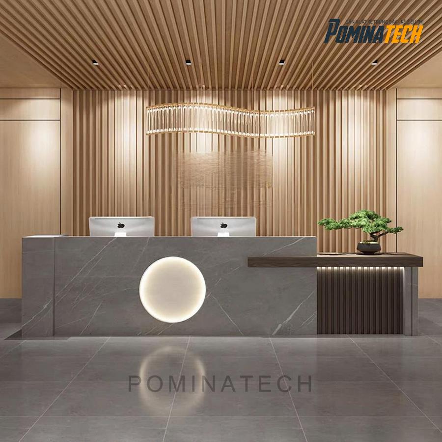 quay le tan van phong go mdf sang trong hien dai Quầy Lễ Tân Văn Phòng Gỗ MDF Sang Trọng, Hiện Đại – Thiết Kế Tinh Tế, Độ Bền Cao