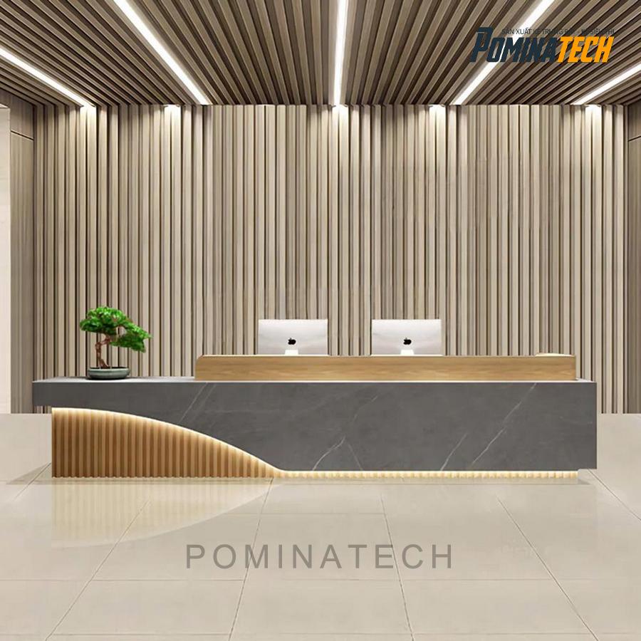 quay tiep tan go mdf cao cap cho van phong Quầy Tiếp Tân Gỗ MDF Cao Cấp Cho Văn Phòng – Thiết Kế Đẹp, Tinh Tế, Hiện Đại