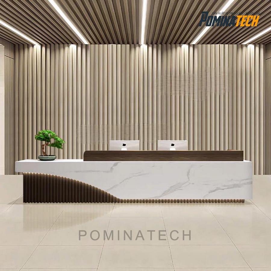 quay tiep tan go mdf cao cap cho van phong Quầy Tiếp Tân Gỗ MDF Cao Cấp Cho Văn Phòng – Thiết Kế Đẹp, Tinh Tế, Hiện Đại