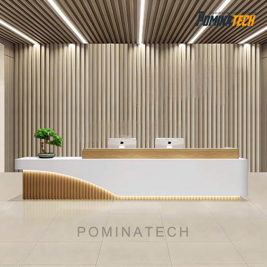 quay tiep tan go mdf cao cap cho van phong Quầy Tiếp Tân Gỗ MDF Cao Cấp Cho Văn Phòng – Thiết Kế Đẹp, Tinh Tế, Hiện Đại