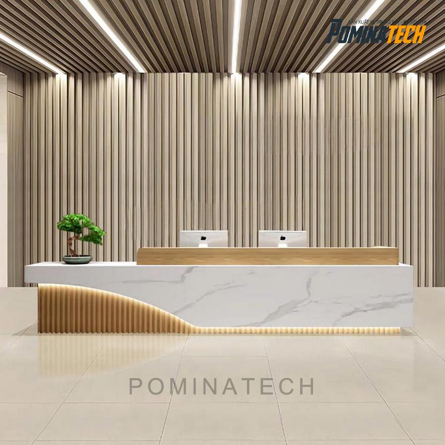 quay tiep tan go mdf cao cap cho van phong Quầy Tiếp Tân Gỗ MDF Cao Cấp Cho Văn Phòng – Thiết Kế Đẹp, Tinh Tế, Hiện Đại