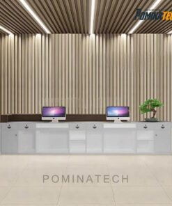 Quầy Tiếp Tân Gỗ MDF Cao Cấp Cho Văn Phòng – Thiết Kế Đẹp, Tinh Tế, Hiện Đại