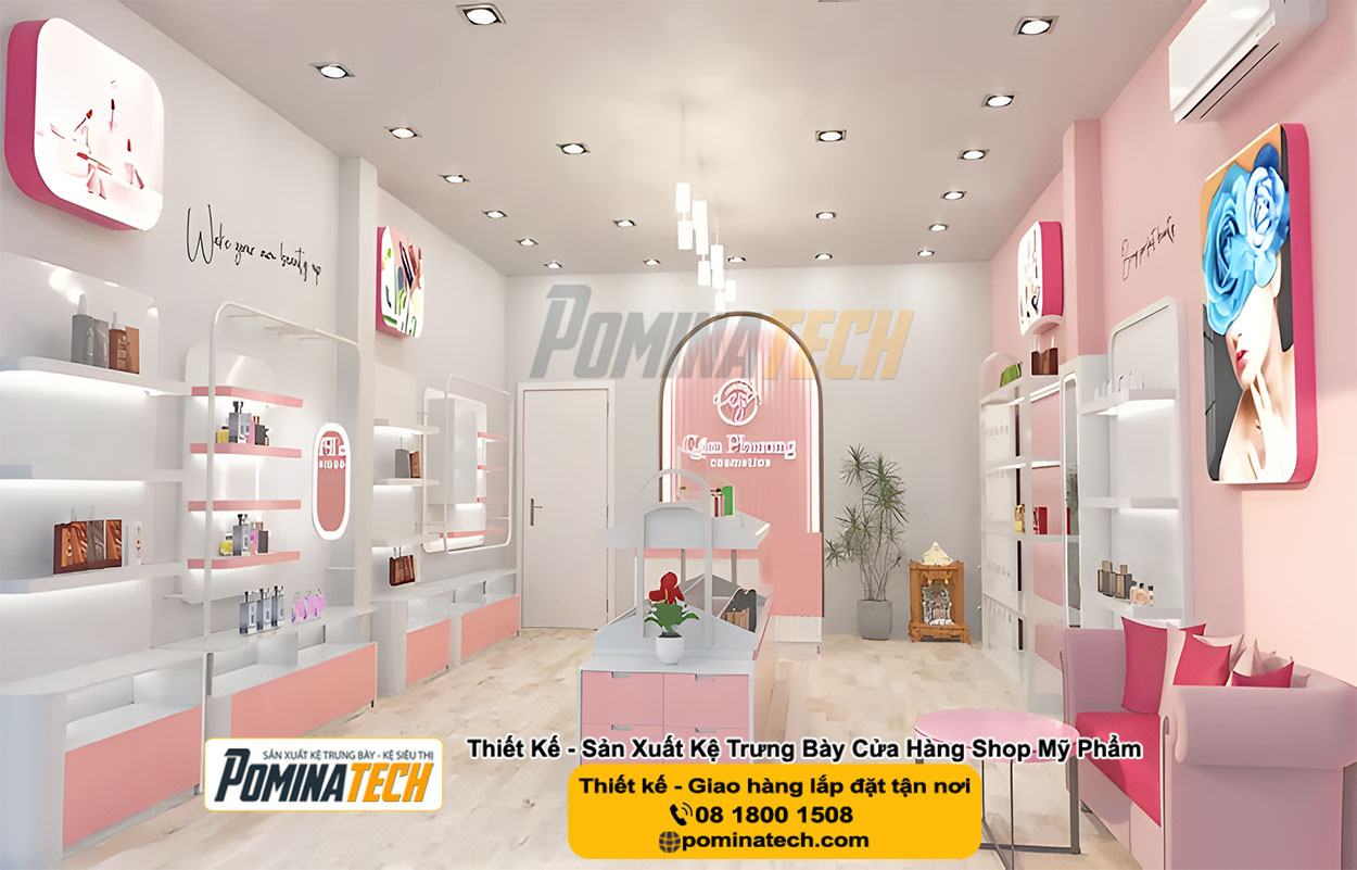 Thiết kế Decor Shop Mỹ Phẩm Tại Cù Lao Giêng An Giang