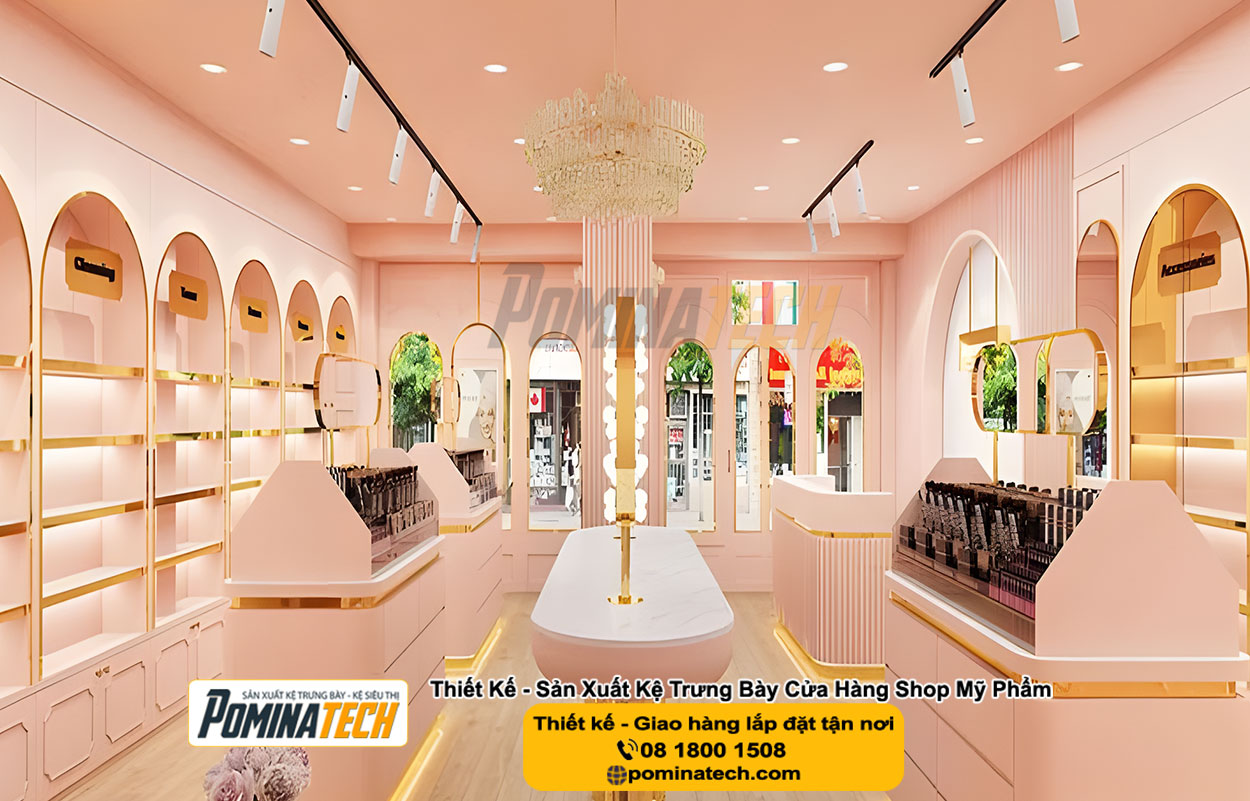 Thiết kế Decor Shop Mỹ Phẩm Tại Ô Lâm An Giang