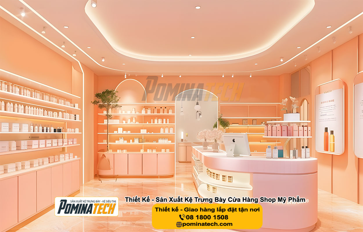 Thiết kế Decor Shop Mỹ Phẩm Tại P. Long Bình Tp. Cần Thơ