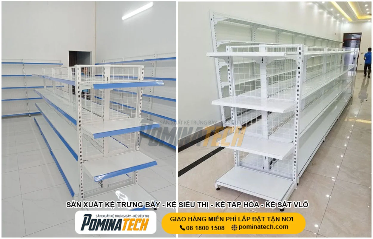 Thiết kế kệ trưng bày hàng hóa cho siêu thị, cửa hàng tạp hóa chuyên nghiệp