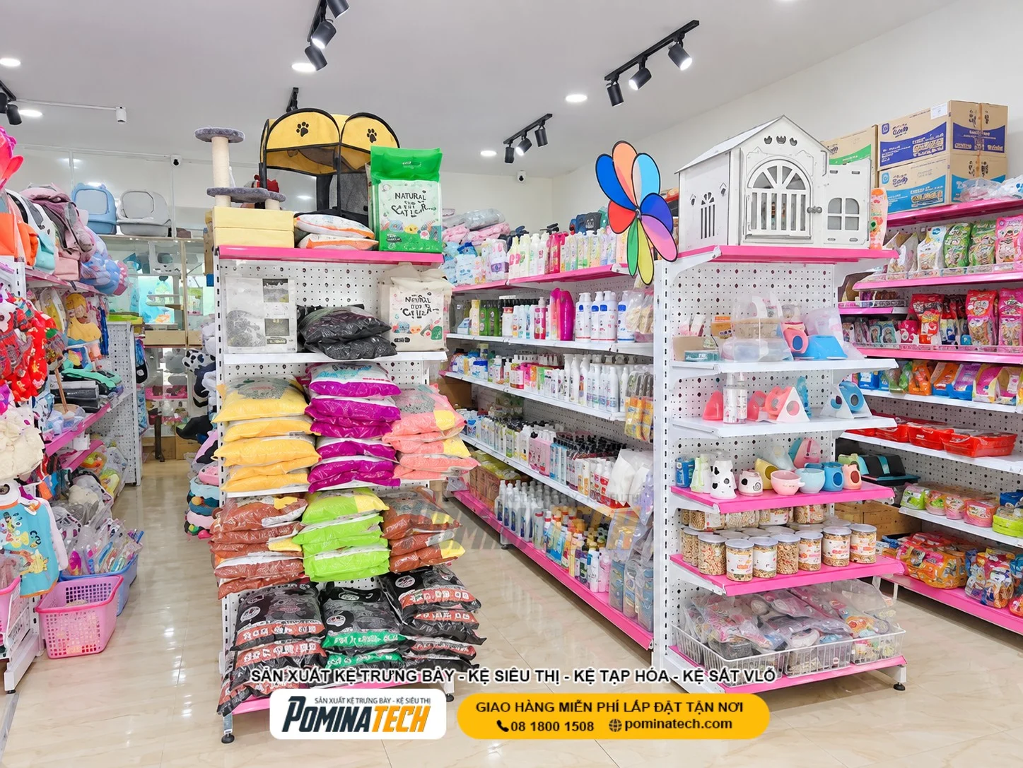 Thiết Kế Kệ Trưng Bày Đồ Thú Cưng – Setup Pet Shop Gọn Đẹp, Hiện Đại