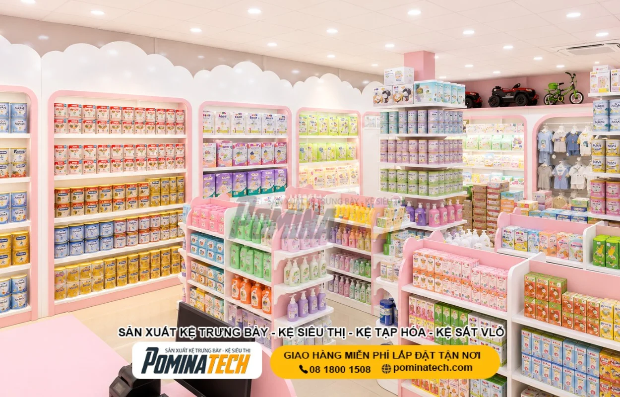 Top 30+ Mẫu Kệ Sữa Đẹp, Tối Ưu Không Gian Cửa Hàng