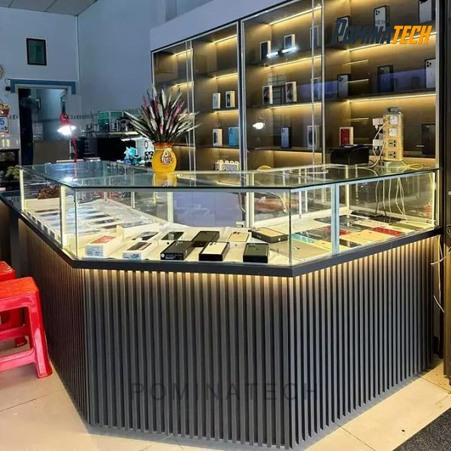 tu trung bay dien thoai go mdf Tủ Trưng Bày Điện Thoại Gỗ MDF – Thiết Kế Hiện Đại, Sang Trọng Cho Cửa Hàng Điện Thoại