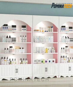 Tủ Trưng Bày Gỗ MDF Cao Cấp, Thiết Kế Hiện Đại, Dành Cho Shop Mỹ Phẩm, Quầy Sản Phẩm