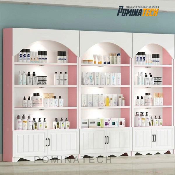 tu trung bay go mdf cao cap Tủ Trưng Bày Gỗ MDF Cao Cấp, Thiết Kế Hiện Đại, Dành Cho Shop Mỹ Phẩm, Quầy Sản Phẩm