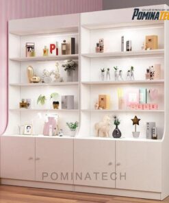 Tủ Trưng Bày Gỗ MDF Đèn LED Sang Trọng