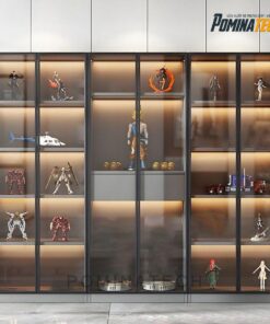 Tủ Trưng Bày Mô Hình Gỗ MDF Cửa Kính Có Đèn Led - Thiết Kế Hiện Đại, Sang Trọng