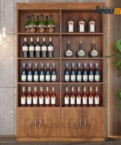 Tủ Trưng Bày Rượu Gỗ MDF – Thiết Kế Kèm Tủ Dưới Tiện Lợi, Sang Trọng