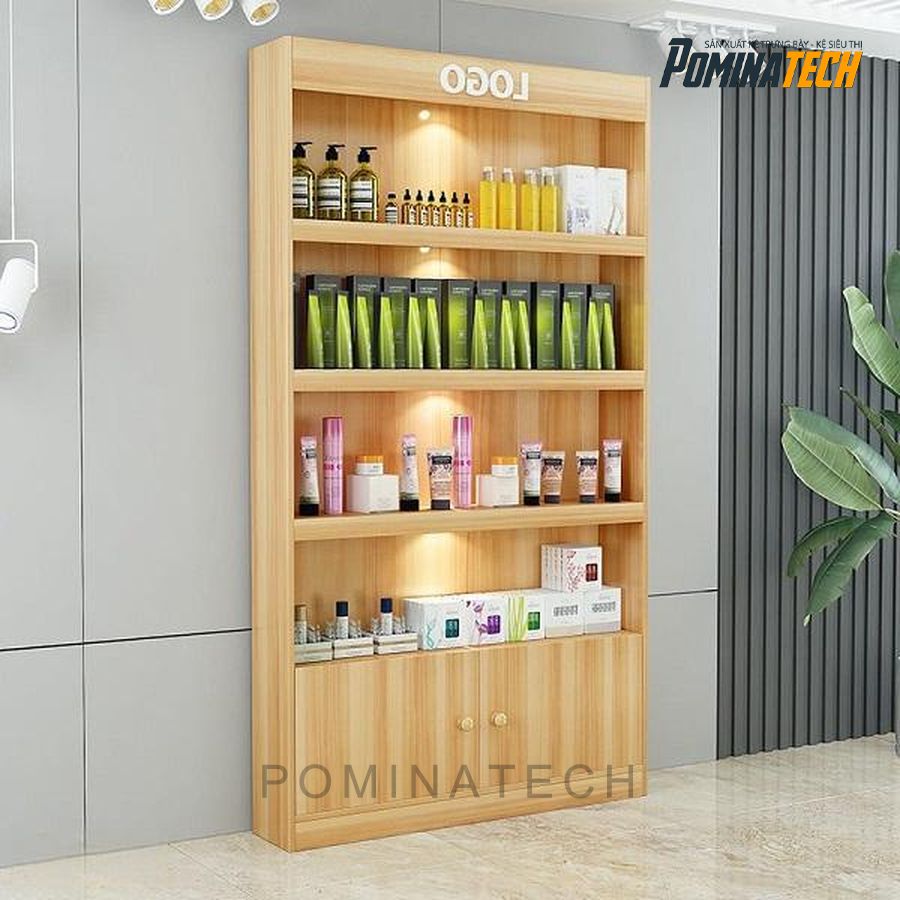 tu trung bay san pham co den led Tủ Trưng Bày Sản Phẩm Có Đèn LED – Gỗ MDF Chống Ẩm, Độ Bền Cao