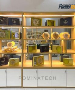 Tủ Trưng Bày Yến Sào Gỗ MDF Đèn LED Đẹp, Thiết Kế Tinh Tế, Độ Bền Cao